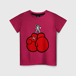 Футболка хлопковая детская Боксерские перчатки, цвет: маджента