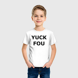 Футболка хлопковая детская YUCK FOU, цвет: белый — фото 2