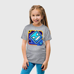Футболка хлопковая детская Geometry Dash, цвет: меланж — фото 2