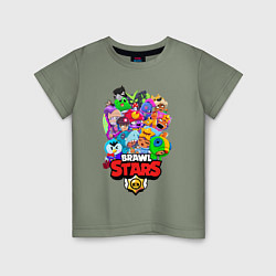 Футболка хлопковая детская BRAWL STARS, цвет: авокадо
