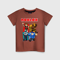 Футболка хлопковая детская ROBLOX, цвет: кирпичный