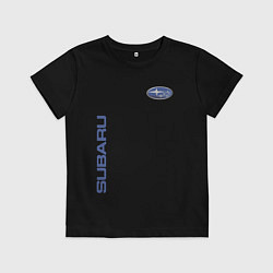 Футболка хлопковая детская SUBARU, цвет: черный