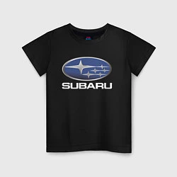 Футболка хлопковая детская SUBARU, цвет: черный