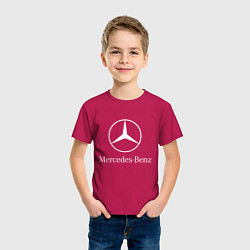 Футболка хлопковая детская MERCEDES, цвет: маджента — фото 2