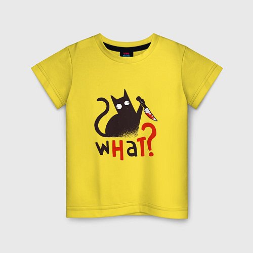 Детская футболка What cat / Желтый – фото 1