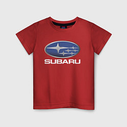 Футболка хлопковая детская SUBARU, цвет: красный