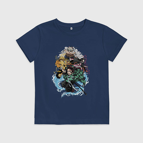 Детская футболка KIMETSU NO YAIBA / Тёмно-синий – фото 1