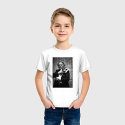 Футболка хлопковая детская Бродский и кот, цвет: белый — фото 2