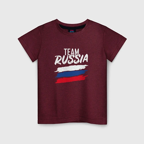 Детская футболка Россия / Меланж-бордовый – фото 1