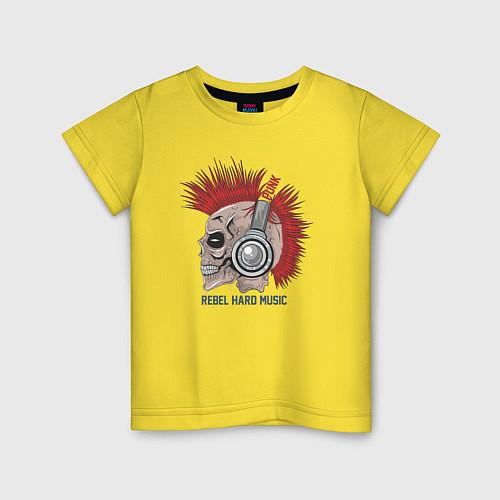 Детская футболка Rebel hard music / Желтый – фото 1