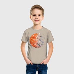 Футболка хлопковая детская BasketBall, цвет: миндальный — фото 2