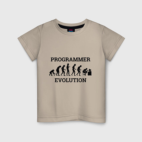 Детская футболка Эволюция программиста / Миндальный – фото 1