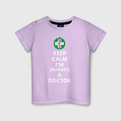 Футболка хлопковая детская Keep calm I??m a doctor, цвет: лаванда