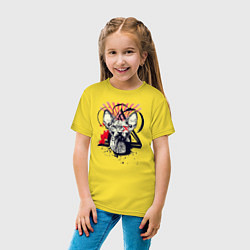 Футболка хлопковая детская Грозовой, кошак сфинкс, цвет: желтый — фото 2