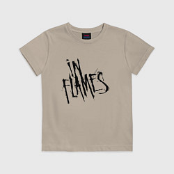 Футболка хлопковая детская In Flames, цвет: миндальный