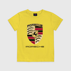 Футболка хлопковая детская PORSCHE, цвет: желтый