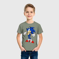 Футболка хлопковая детская Sonic, цвет: авокадо — фото 2