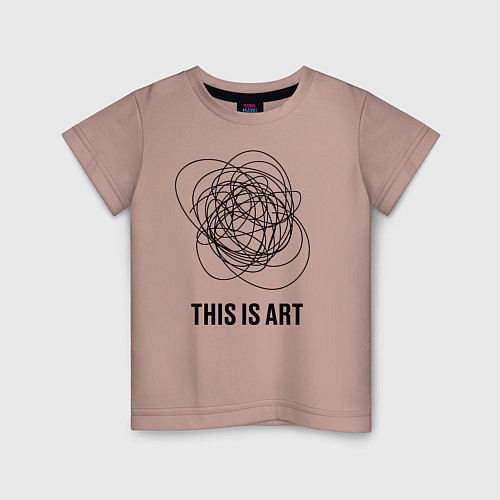 Детская футболка This is art / Пыльно-розовый – фото 1