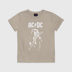 Футболка хлопковая детская ACDC, цвет: миндальный