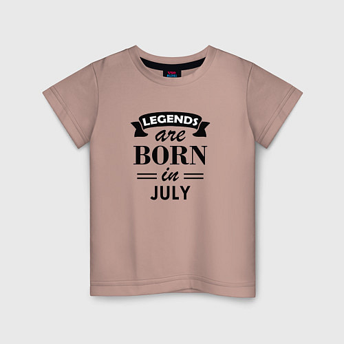 Детская футболка Legends are born in july / Пыльно-розовый – фото 1