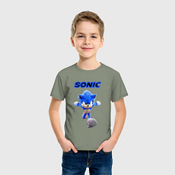 Футболка хлопковая детская SONIC, цвет: авокадо — фото 2