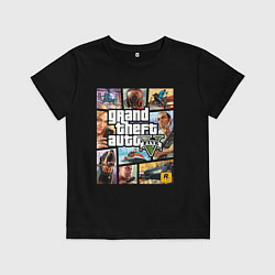 Футболка хлопковая детская GTA5, цвет: черный
