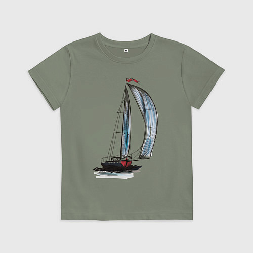 Детская футболка Парусник / Авокадо – фото 1