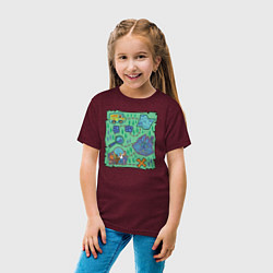 Футболка хлопковая детская Scooby-Doo Map, цвет: меланж-бордовый — фото 2