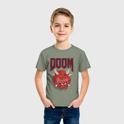 Футболка хлопковая детская DOOM, цвет: авокадо — фото 2