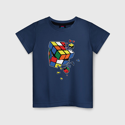 Детская футболка Кубик Рубика / Тёмно-синий – фото 1