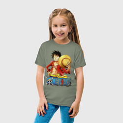Футболка хлопковая детская One Piece, цвет: авокадо — фото 2