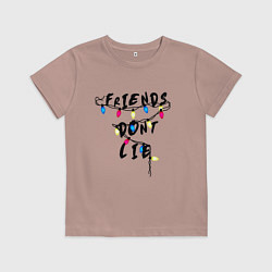 Футболка хлопковая детская Friends dont lie, цвет: пыльно-розовый
