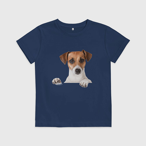 Детская футболка Собака / Тёмно-синий – фото 1