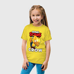 Футболка хлопковая детская BRAWL STARS CROW PHOENIX, цвет: желтый — фото 2