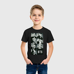 Футболка хлопковая детская BTS, цвет: черный — фото 2