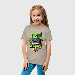 Футболка хлопковая детская Brawl Stars Virus 8-Bit, цвет: миндальный — фото 2