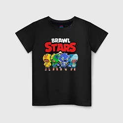 Футболка хлопковая детская BRAWL STARS, цвет: черный