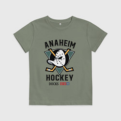 Футболка хлопковая детская ANAHEIM DUCKS, цвет: авокадо