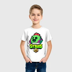 Футболка хлопковая детская BRAWL STARS SPIKE, цвет: белый — фото 2