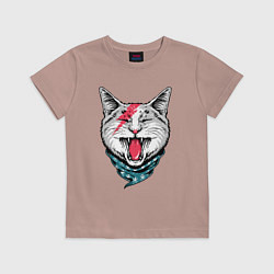 Футболка хлопковая детская Cat Bowie, цвет: пыльно-розовый