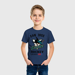 Футболка хлопковая детская SAN JOSE SHARKS, цвет: тёмно-синий — фото 2
