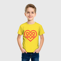 Футболка хлопковая детская Сердце: кельтский узел, цвет: желтый — фото 2