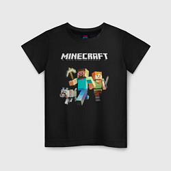 Футболка хлопковая детская MINECRAFT, цвет: черный