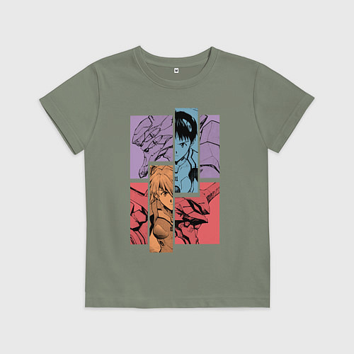 Детская футболка Аска и Синдзи, Евангелион / Авокадо – фото 1