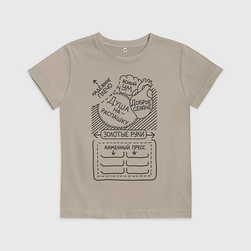 Детская футболка Из чего состоит мужчина / Миндальный – фото 1