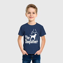 Футболка хлопковая детская The Dogfather - пародия, цвет: тёмно-синий — фото 2