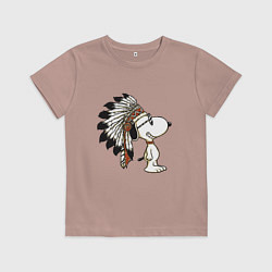 Футболка хлопковая детская Snoopy, цвет: пыльно-розовый