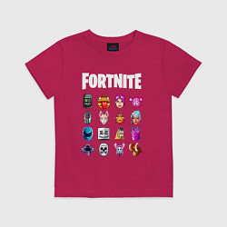 Футболка хлопковая детская FORTNITE, цвет: маджента