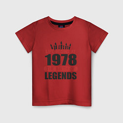 Футболка хлопковая детская 1978 - рождение легенды, цвет: красный