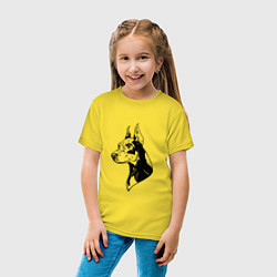Футболка хлопковая детская Доберман Z, цвет: желтый — фото 2